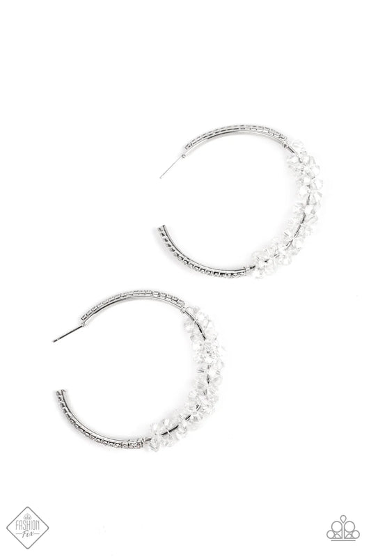Paparazzi ♥ Bubble-Bursting Bling - White ♥ Earrings
