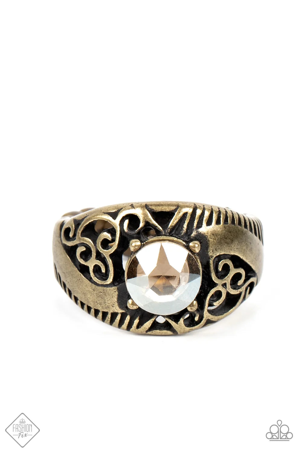 Paparazzi ♥ Shimmer in Time - Brass ♥ Ring