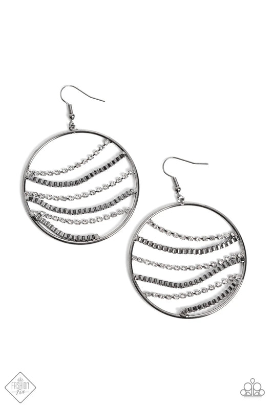 Paparazzi ♥ Fighting Fortune - Black ♥ Earrings