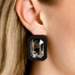 Paparazzi ♥ Edgy Emeralds - Black ♥ Post Earrings
