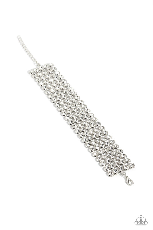 Paparazzi ♥ GLASSY Gallery - White ♥ Bracelet