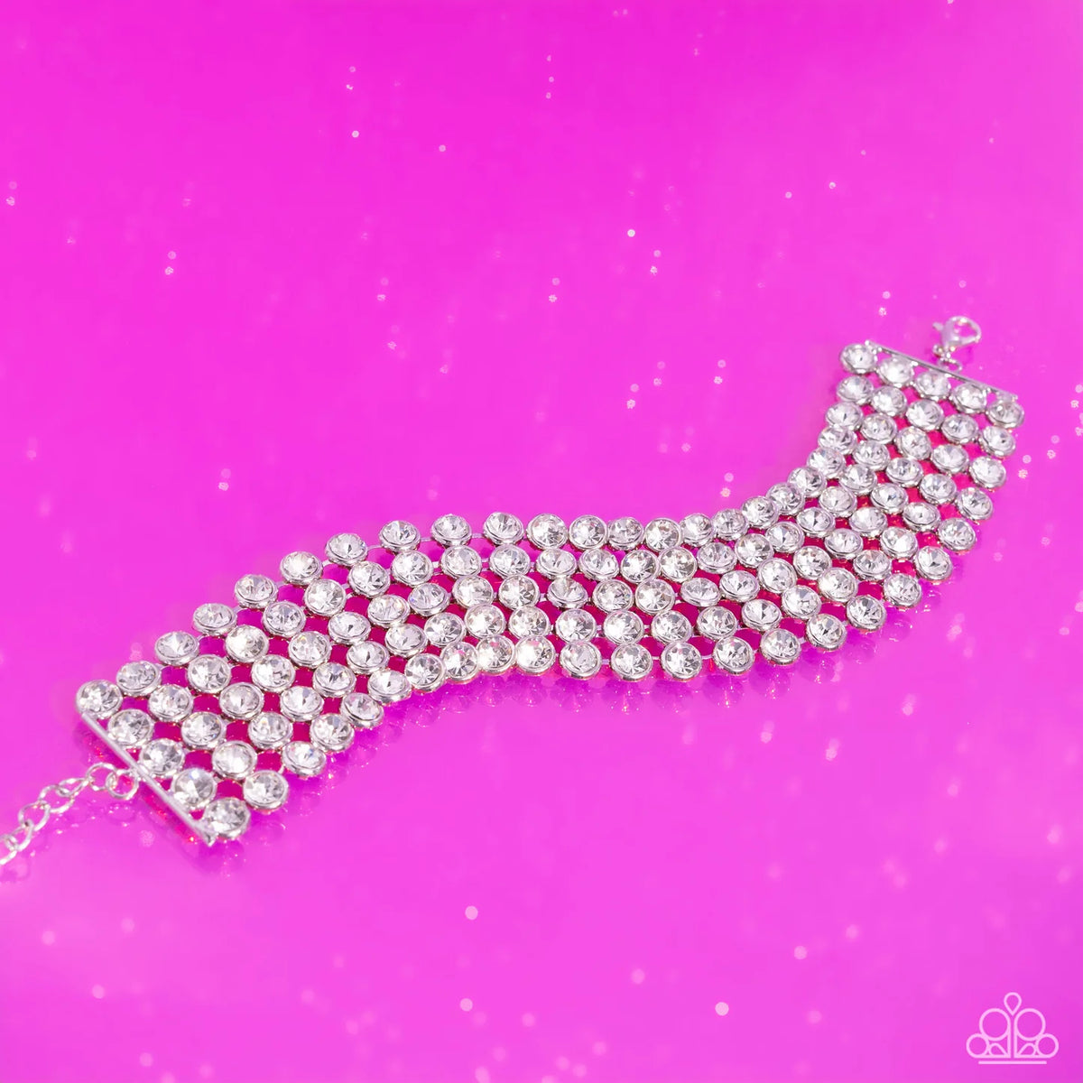 Paparazzi ♥ GLASSY Gallery - White ♥ Bracelet