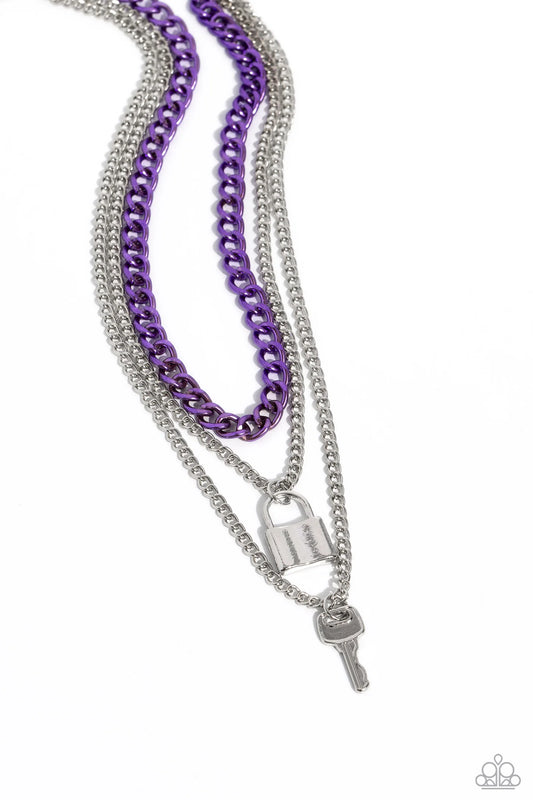 Paparazzi ♥ Locked Labor - Purple ♥ Necklace