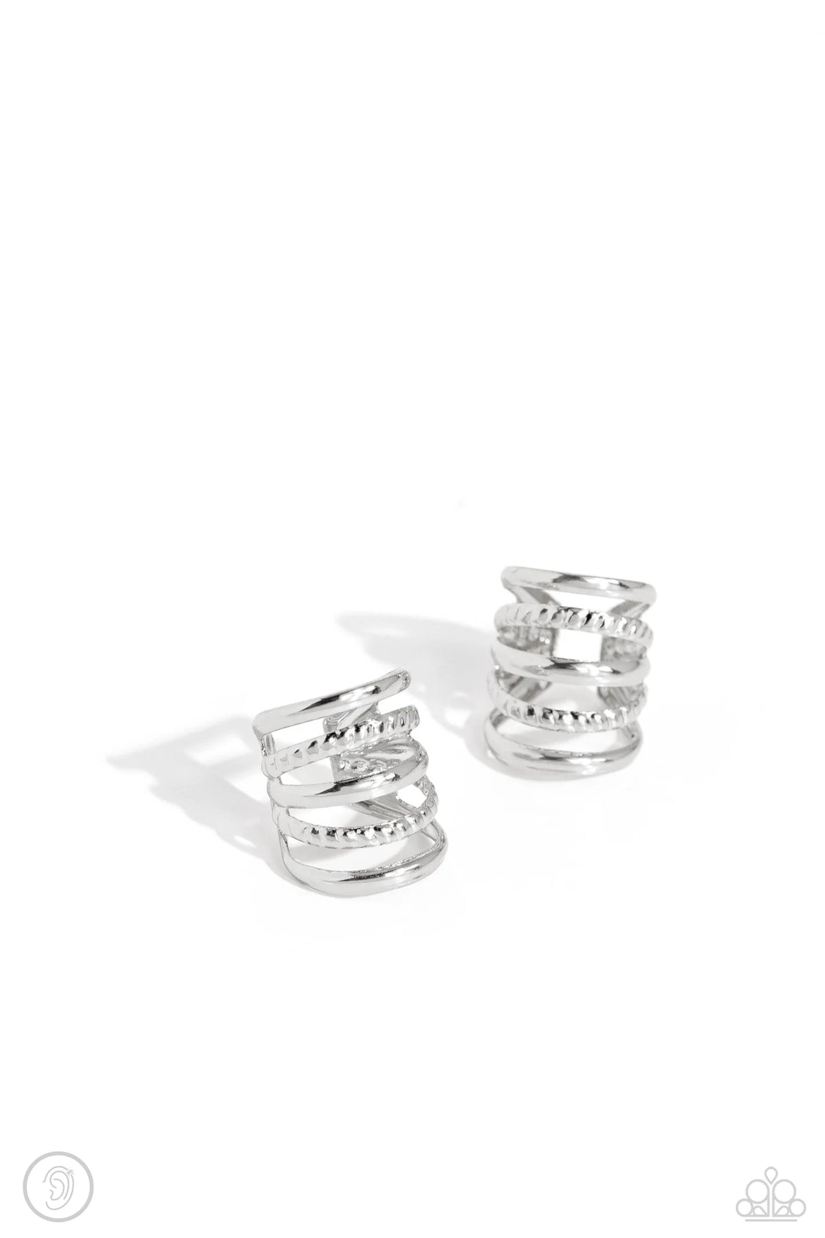 Paparazzi ♥ Flexible Fashion - Silver ♥ Post Earrings