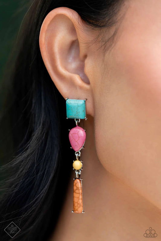 Paparazzi ♥ Saharan Sabbatical - Blue ♥ Post Earrings