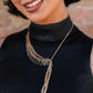 Paparazzi ♥ Linear Leap - Gold ♥ Necklace