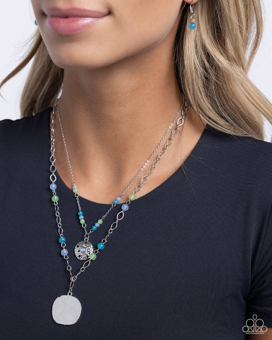 Paparazzi ♥ Sand Dollar Season - Blue ♥ Necklace