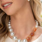 Paparazzi ♥ Marbled Moment - Orange ♥ Necklace