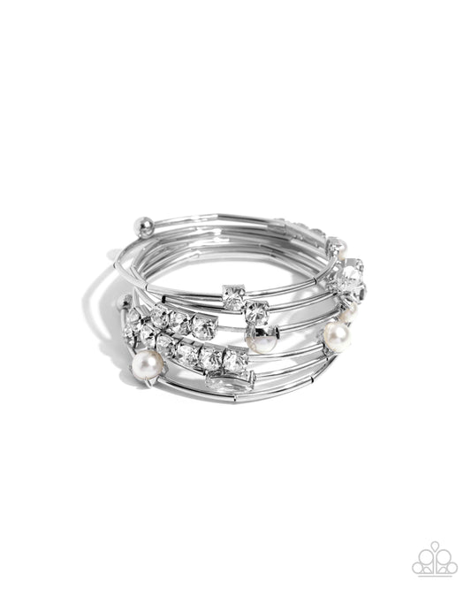 Showtime Sparkle - White Bracelet