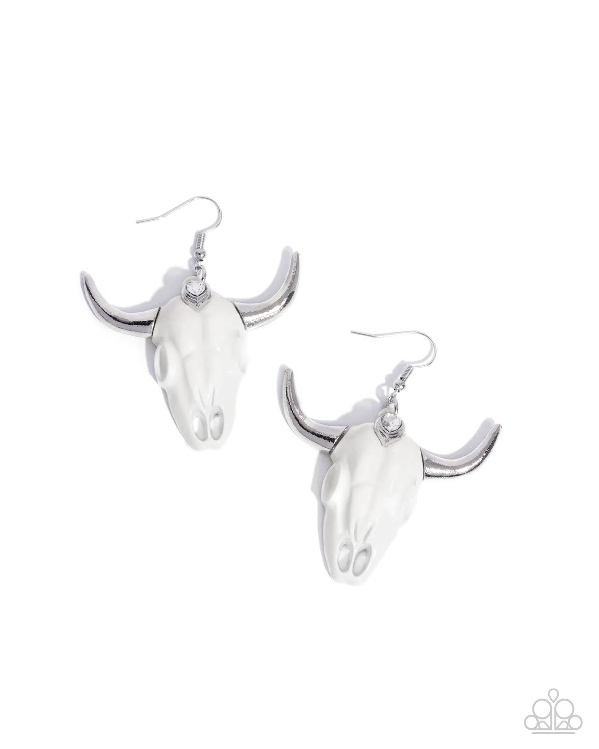 Paparazzi ♥ Southwestern Skull - White ♥ Earrings