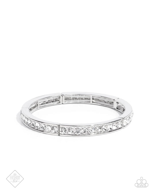 Paparazzi ♥ Dashing Declaration - White ♥ Bracelet