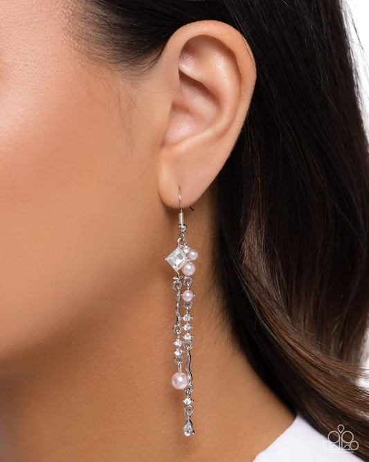 Paparazzi Earring ~ Glowing Gamut pink
