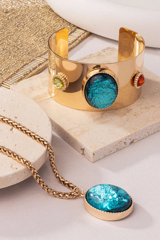 Rule the Light - Complete Look - Blue and Gold 2-Piece Set - Paparazzi