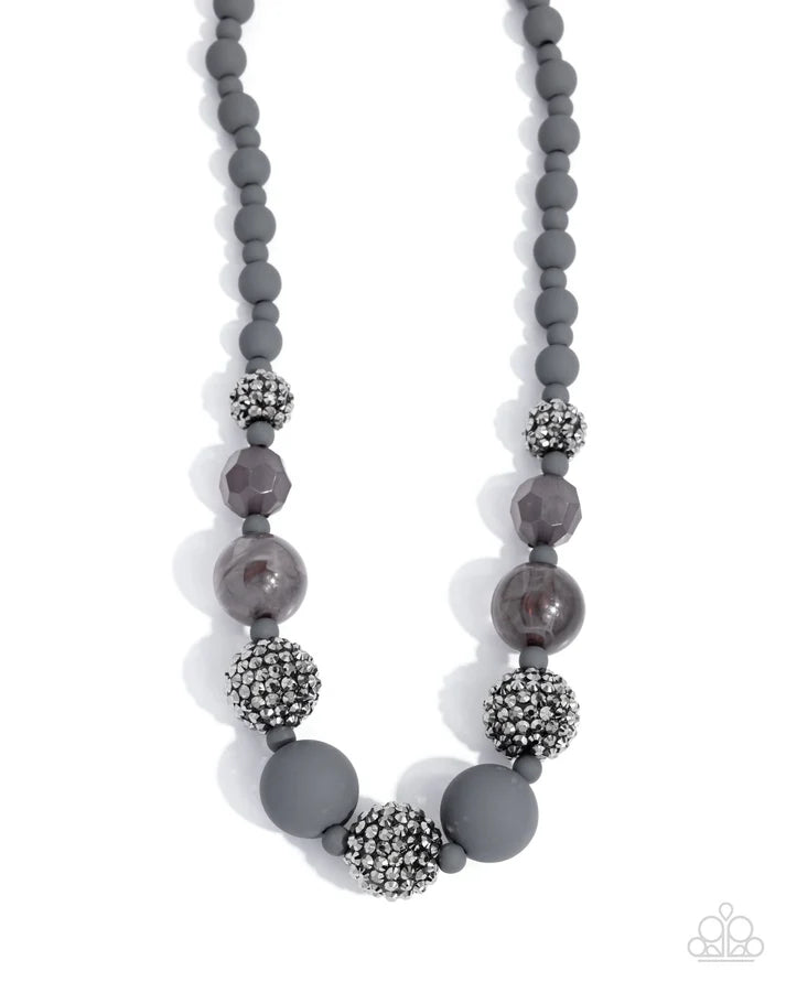 Paparazzi Product ~ Hematite Hallmark - Complete Look - Silver