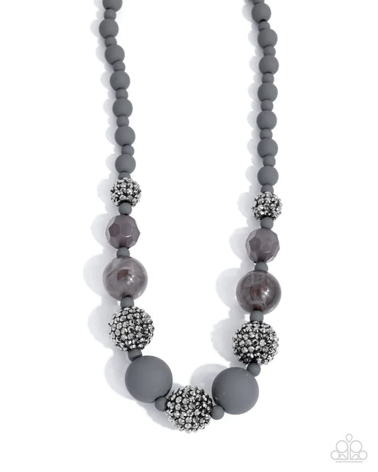 Paparazzi Product ~ Hematite Hallmark - Complete Look - Silver