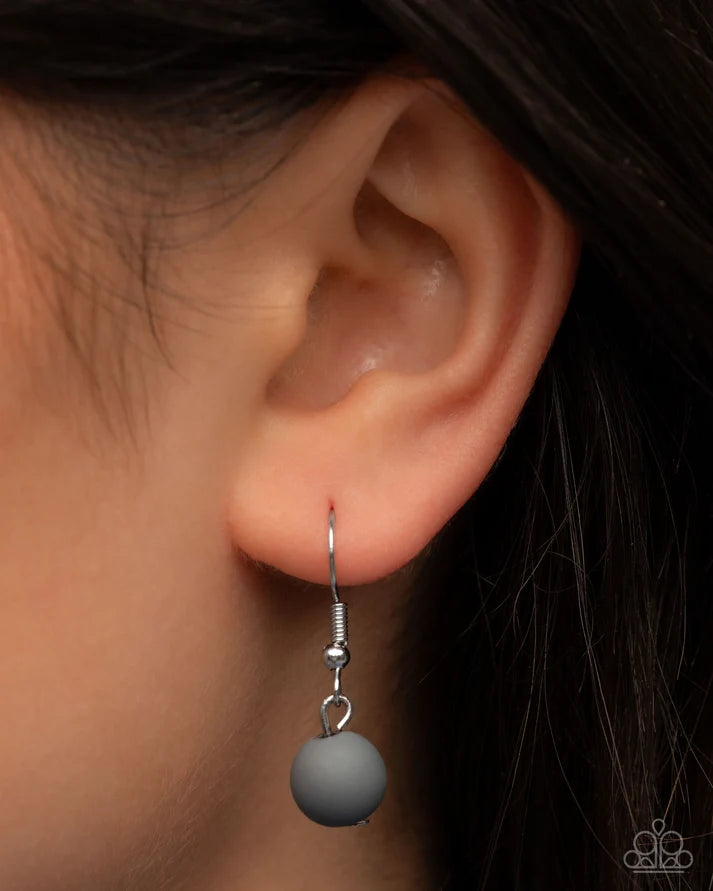 Paparazzi Product ~ Hematite Hallmark - Complete Look - Silver