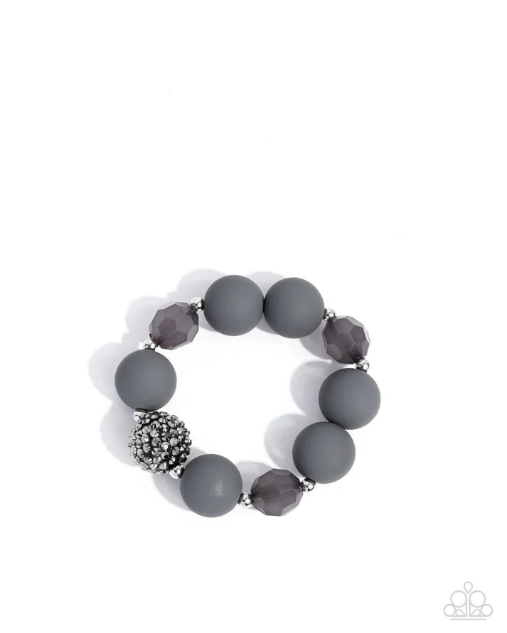 Paparazzi Product ~ Hematite Hallmark - Complete Look - Silver