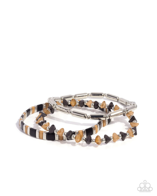 Paparazzi ♥ Serendipitous Stack - Black ♥ Bracelet