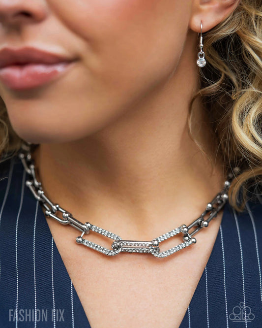 Paparazzi ♥ Adorably Amped Up - White ♥ Necklace