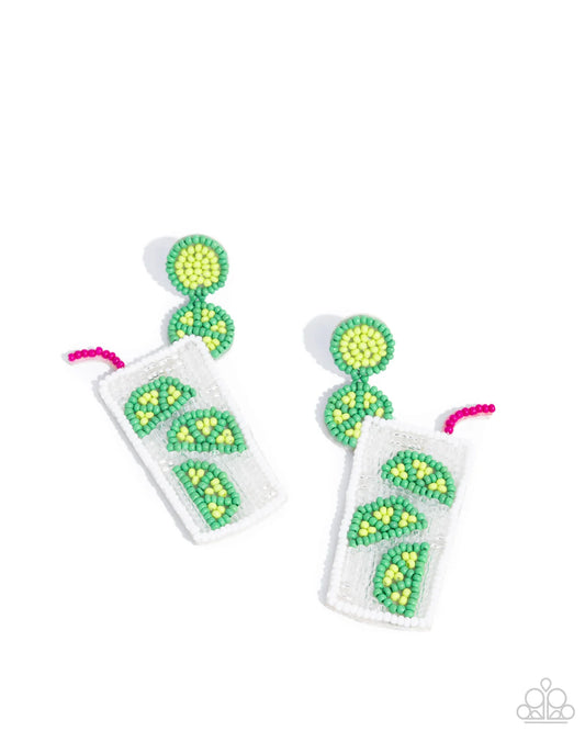 Paparazzi ♥ Lavish Limes - Green ♥ Post Earrings