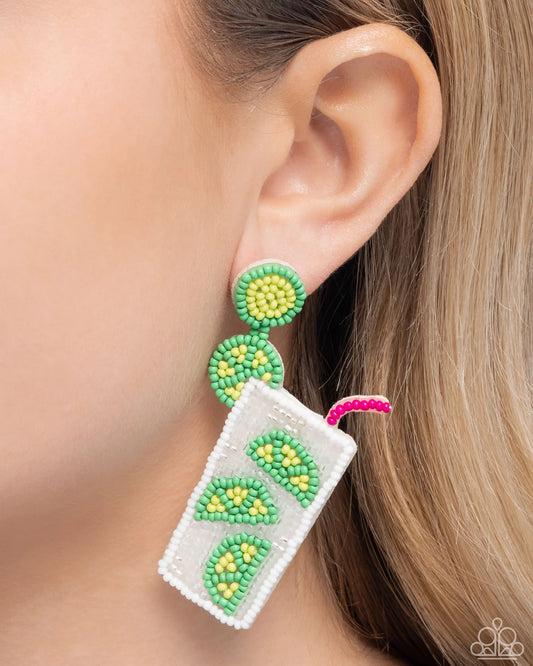 Paparazzi ♥ Lavish Limes - Green ♥ Post Earrings