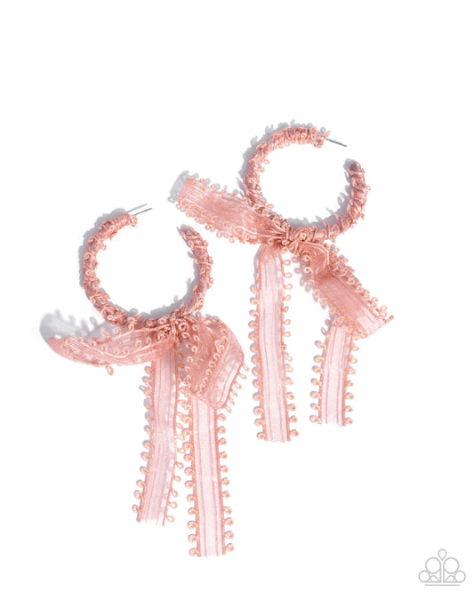 Paparazzi ♥ Brand New Bow - Pink ♥ Earrings