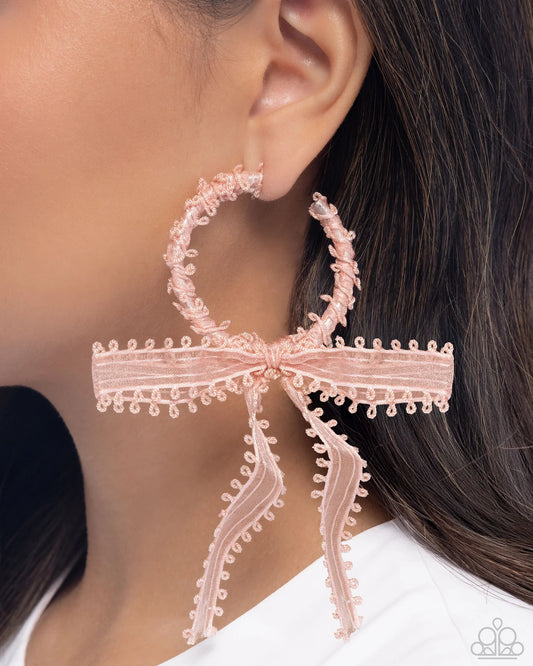 Paparazzi ♥ Brand New Bow - Pink ♥ Earrings