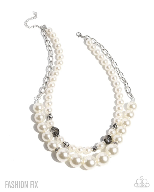 Paparazzi ♥ Radiant Repetition - White ♥ Necklace