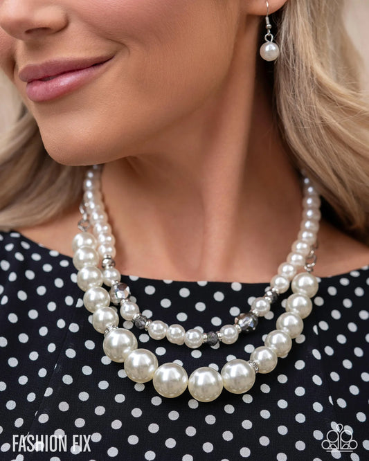 Paparazzi ♥ Radiant Repetition - White ♥ Necklace