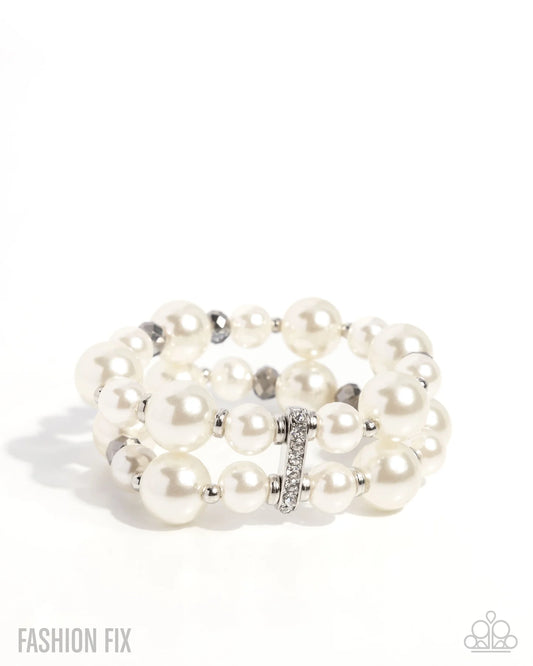 Paparazzi ♥ Elegant Echo - White ♥ Bracelet