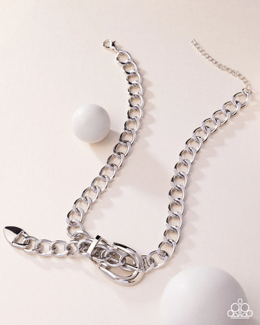 Paparazzi ♥ Bold Buckle - Silver ♥ Necklace