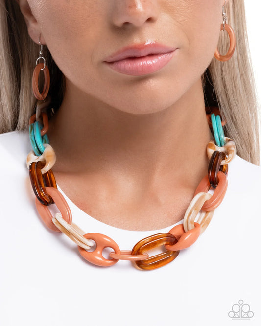 Paparazzi ♥ Perfected Color - Orange ♥ Necklace