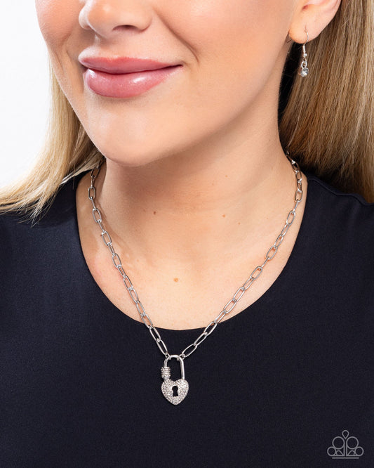 Padlock Potential - silver - Paparazzi necklace