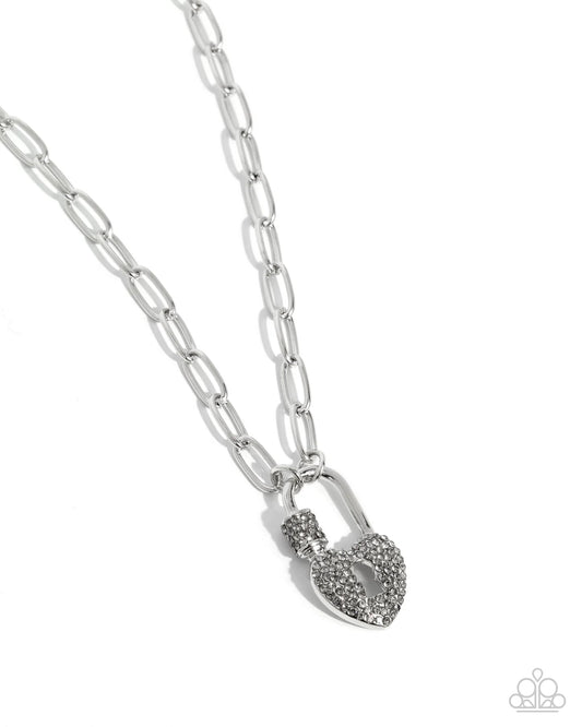 Padlock Potential - silver - Paparazzi necklace