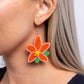 Seed Bead Symmetry - orange - Paparazzi earrings