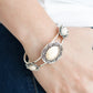 Paparazzi Desert Eden White Stone Hinged Cuff Bracelet